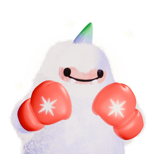 The mascot in boxing gloves